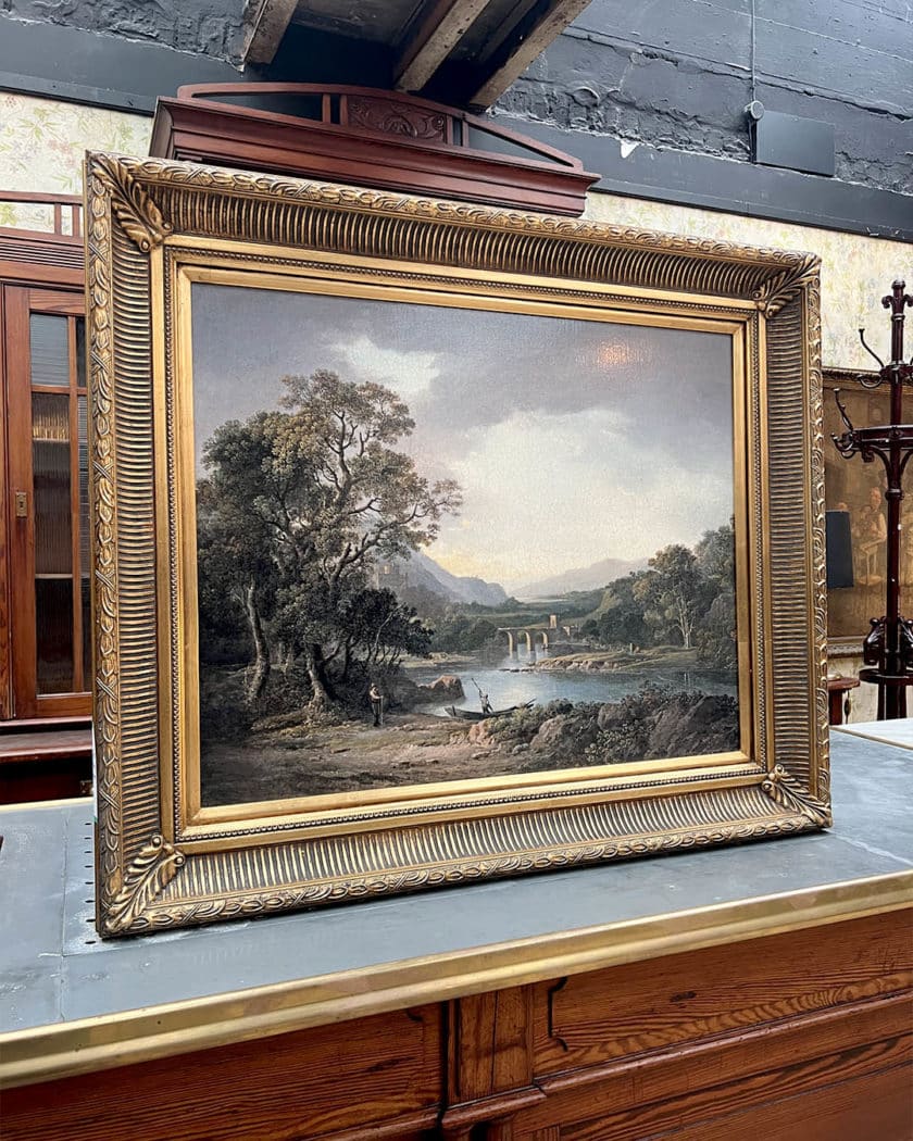 Tableau paysage romantique 98x84cm