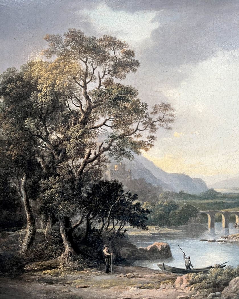 Tableau paysage romantique 98x84cm