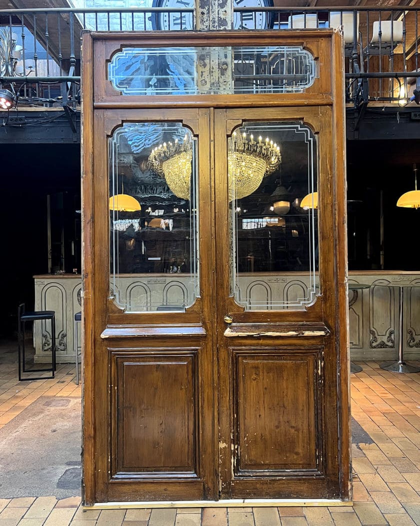 IMG_8215 | Matériaux Authentiques Double porte en verre gravée avec son imposte et bâti 159x282x6,5cm