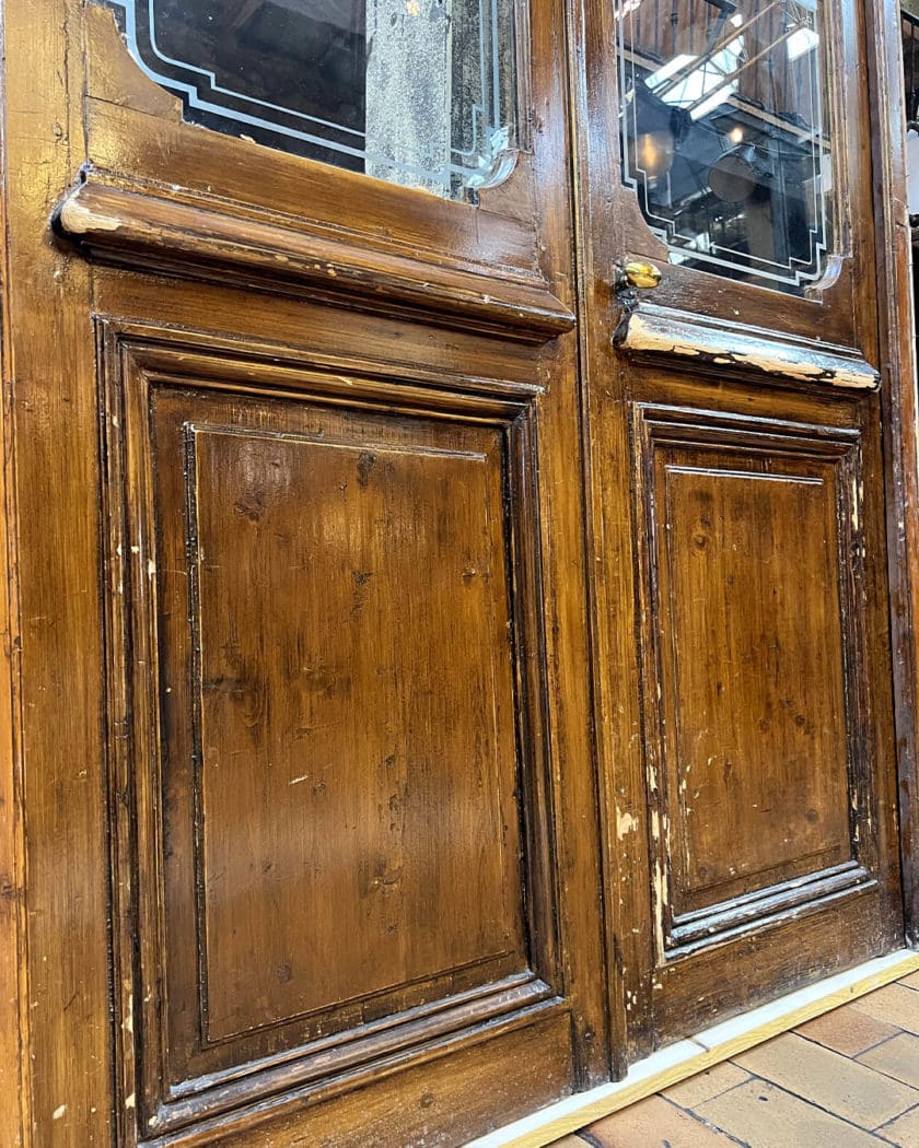 IMG_8218 | Matériaux Authentiques Double porte en verre gravée avec son imposte et bâti 159x282x6,5cm