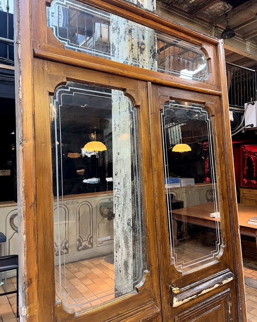 IMG_8220 | Matériaux Authentiques Double porte en verre gravée avec son imposte et bâti 159x282x6,5cm