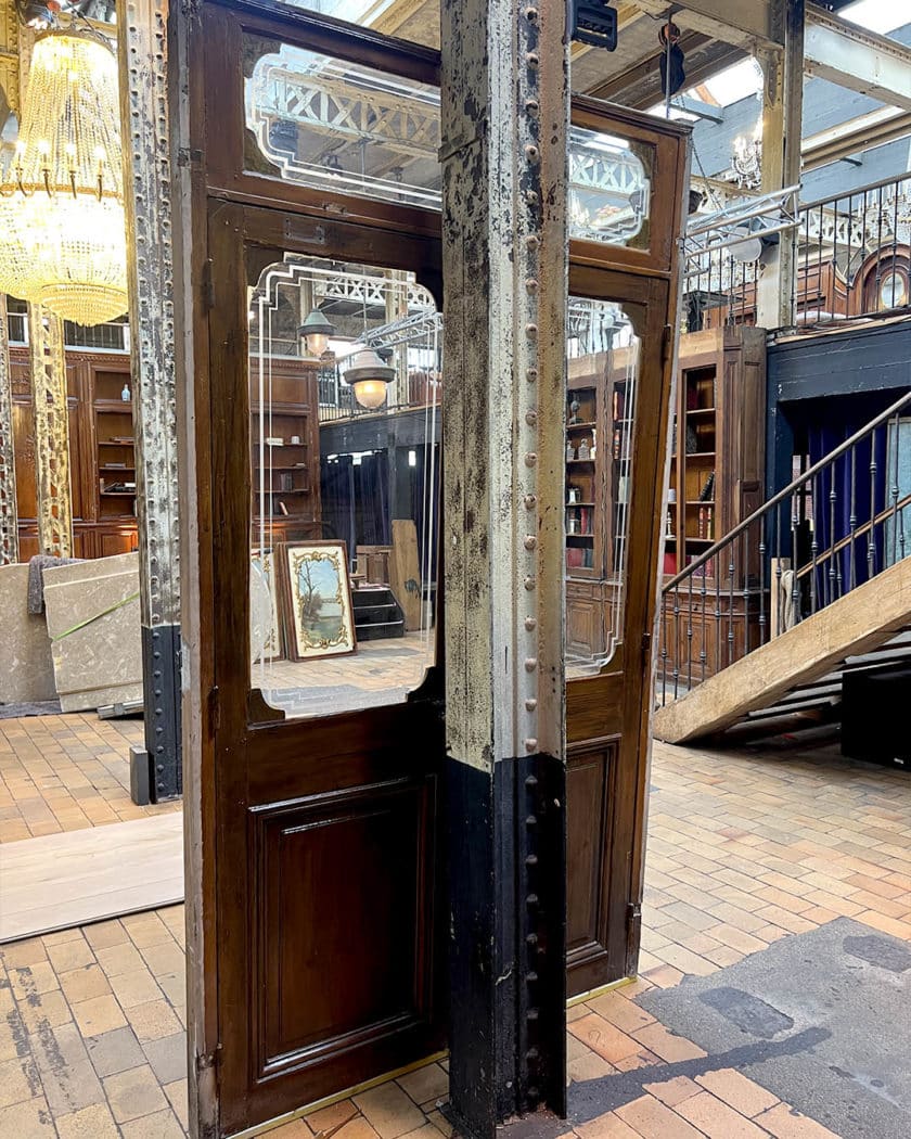 IMG_8221 | Matériaux Authentiques Double porte en verre gravée avec son imposte et bâti 159x282x6,5cm