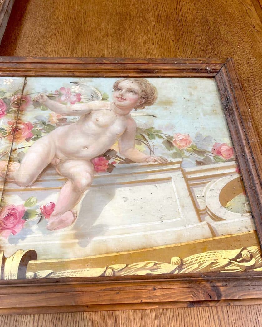 Lot de panneaux de peinture sur verre details