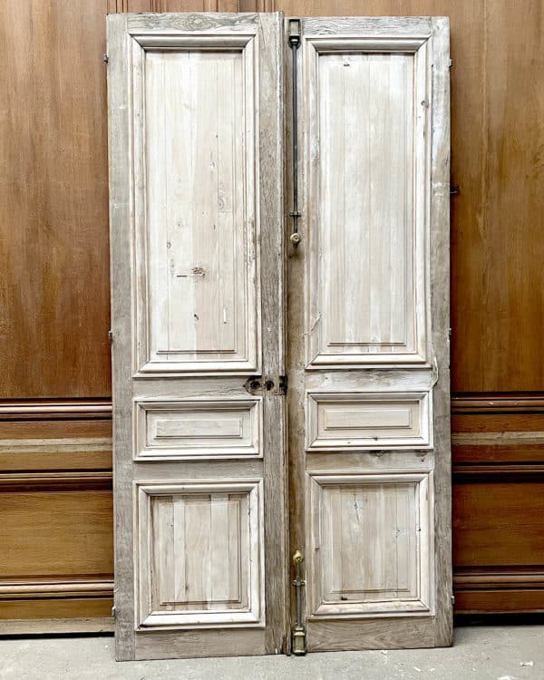 Double porte décapée en chêne 137x258cm