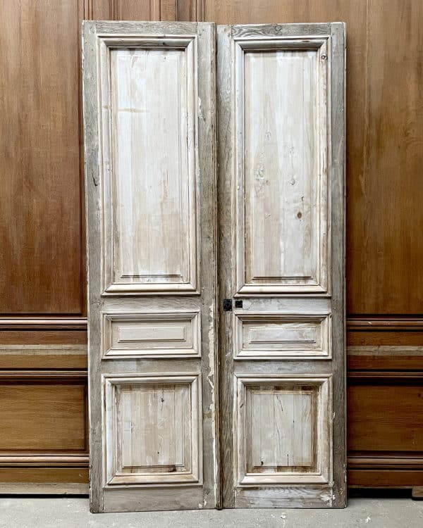 Double porte décapée en chêne 137x258cm