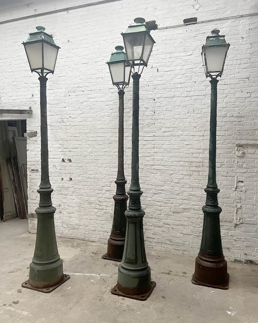 IMG_8635 | Matériaux Authentiques Lot de 4 lampadaires ancien en fonte