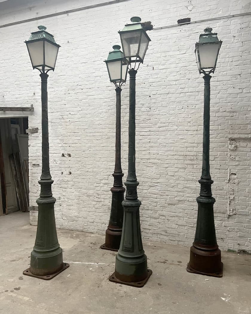 IMG_8636 | Matériaux Authentiques Lot de 4 lampadaires ancien en fonte
