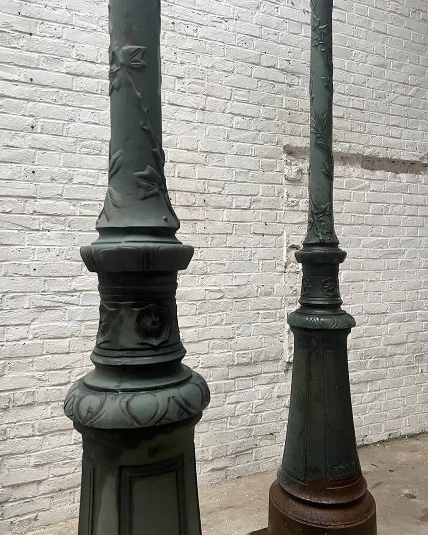 IMG_8642 | Matériaux Authentiques Lot de 4 lampadaires ancien en fonte
