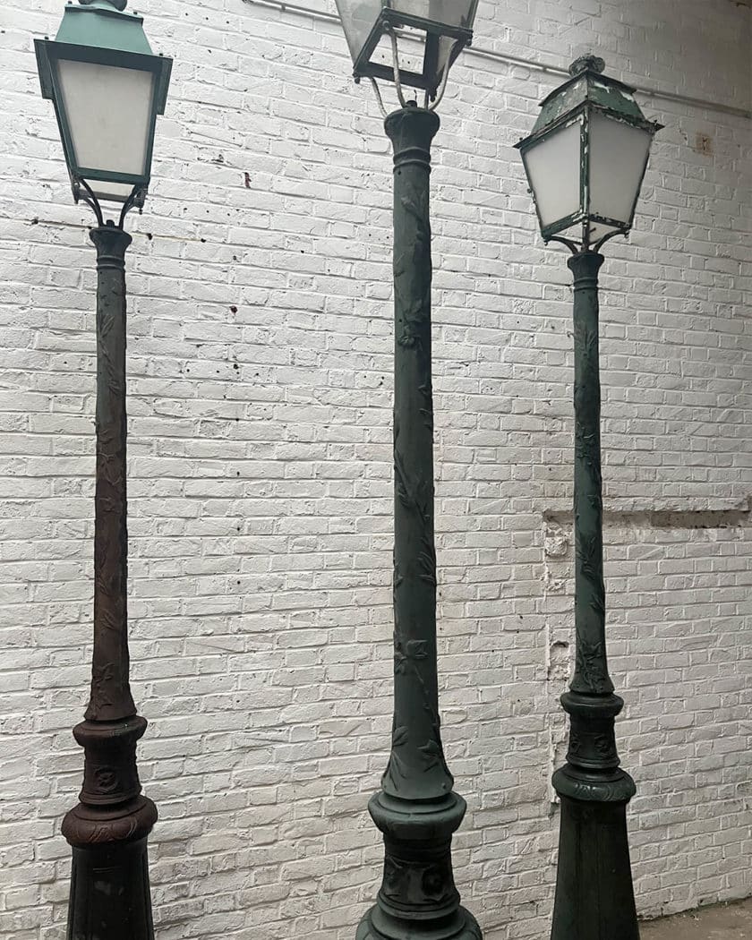 IMG_8643 | Matériaux Authentiques Lot de 4 lampadaires ancien en fonte