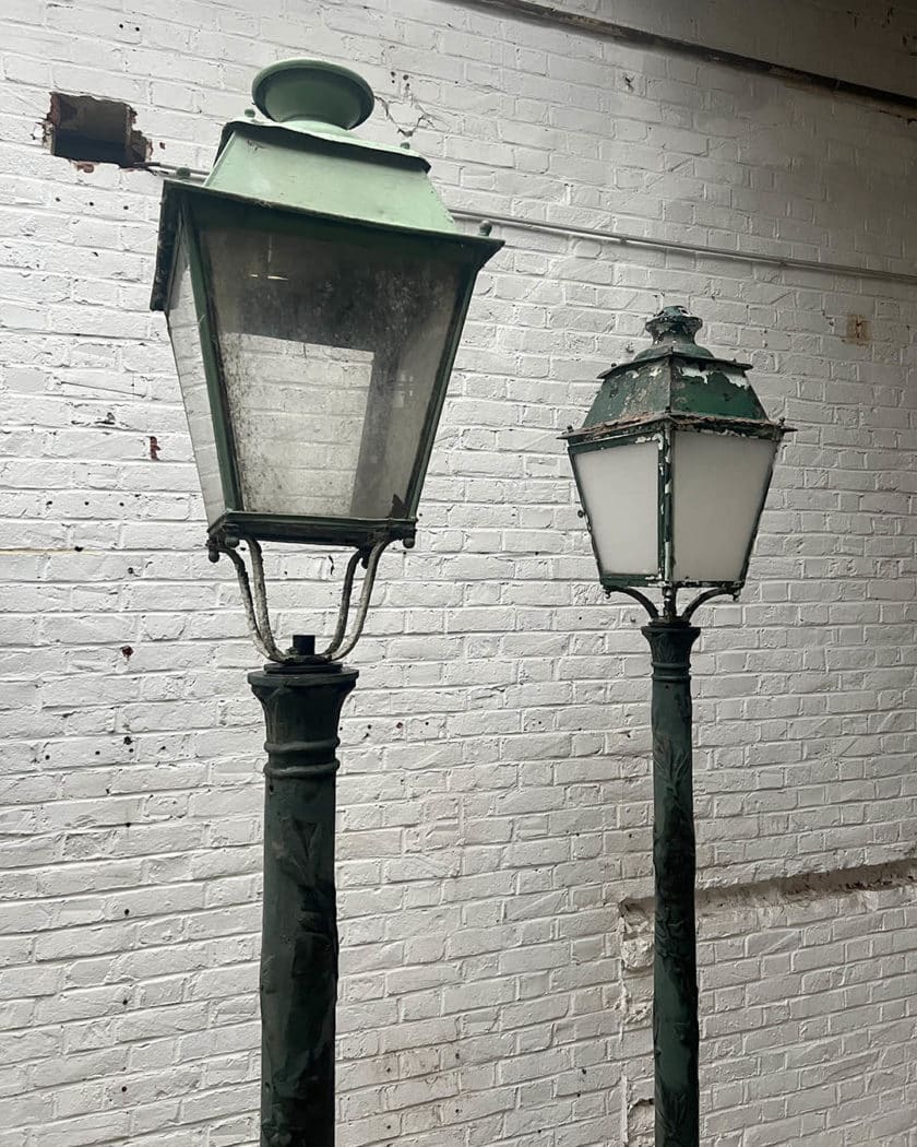 IMG_8644 | Matériaux Authentiques Lot de 4 lampadaires ancien en fonte