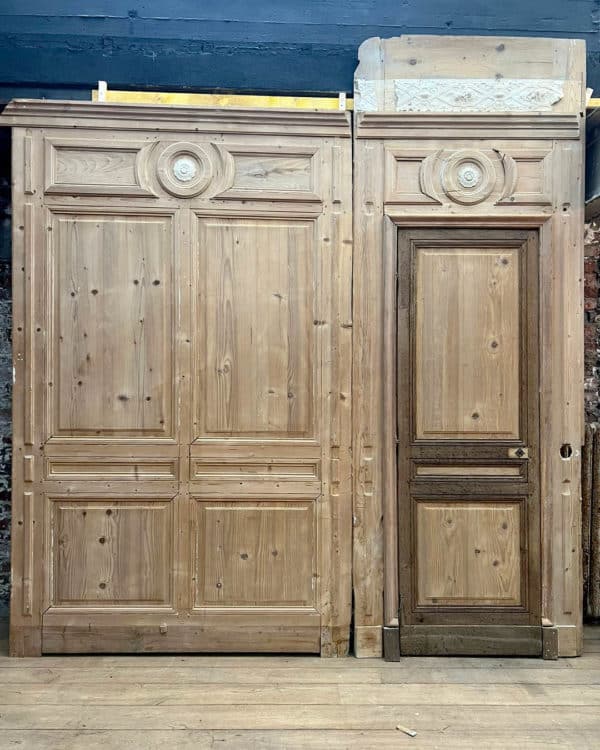 Boiserie parisienne début XXème en sapin 14m linéaire