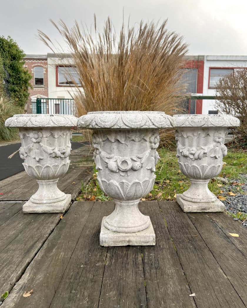 IMG_9043 | Matériaux Authentiques 3 Vases de Jardin en pierre reconstitué