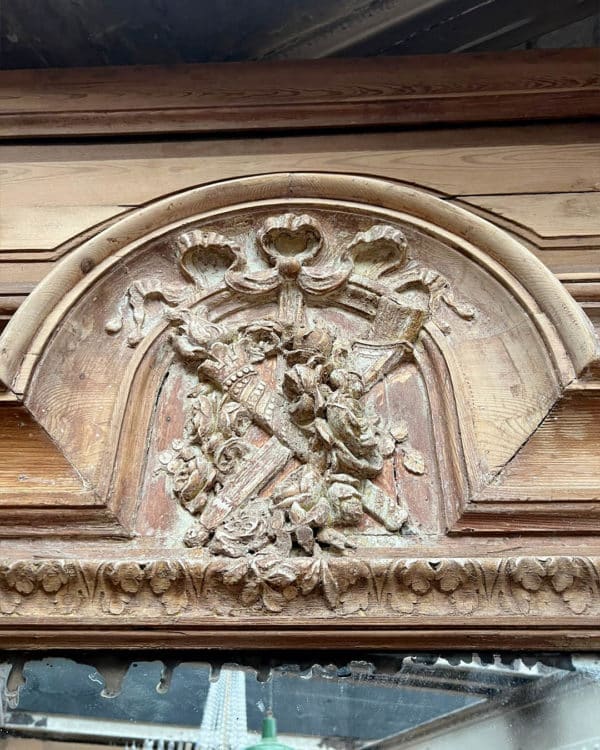 Trumeau en sapin décapé, manque une baguette 275x120cm